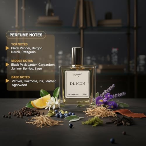 Image of DL Icon Eau De Parfum for Men (50ml) - Strong & Long Lasting Luxury Perfume with Aromatic Citrus and Fresh Spicy Notes - Ideal Gift for Him