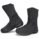 VPR R45 Motorradstiefel aus Leder, CE-zertifiziert EN 13634:2017, rutschfest, atmungsaktiv, wetterfest, wasserdicht, Schwarz , 40 2/3 EU