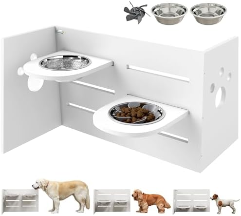 PawHut Comedero Elevado de 3 Alturas Ajustables para Perros - 2 C...