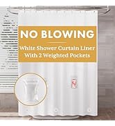 AmazerBath Long Shower Curtain Liner with 2 Weights Pockets, 72x78 Inch Innovative No Blowing Wat...
