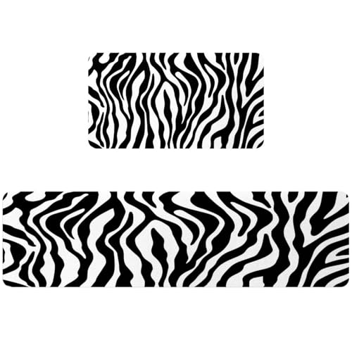 Tapis de cuisine lavable tapis de sol antidérapant noir blanc