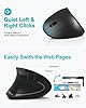 Lekvey Left Handed Ergonomic Mouse, Vertical Wireless Mouse for Left Hand, 2.4G USB Carpal Tunnel Lefty Mouse, 3 Adjustable DPI, 6 Buttons, for Laptop, PC, Computer, Mac, Windows, Desktop - Black