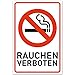 Produktbild Rauchen Verboten Schild 30x20 cm Kunststoff - UV-Resistent - Für Außen und Innen - Perfekte Alternative zum Nicht Rauchen Aufkleber - Rauchen verboten Schild