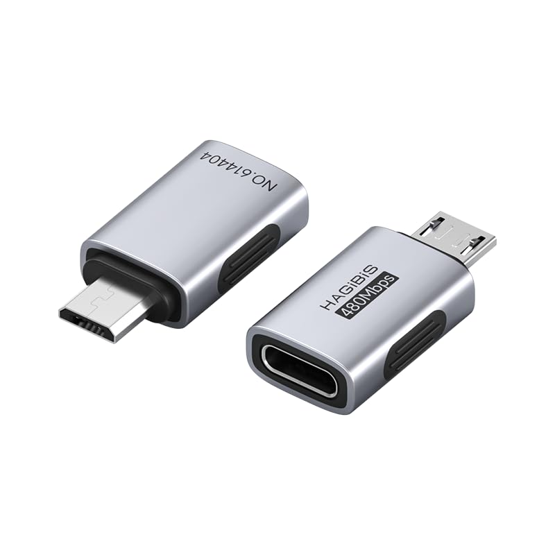 USB-C to Micro USB Adapter 2 Pack, Type-C Female to Micro USB Male Convert Connector for Android Phones Speaker Power Bank Galaxy S7 S7 Edge, Nexus 5 6 and Micro USB Devices (ZJTN02)