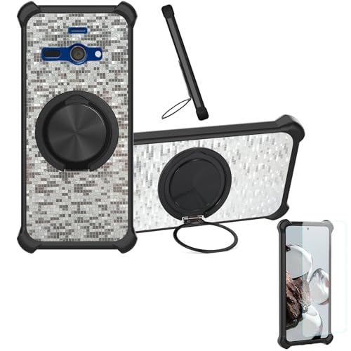 �Ή� Sharp Aquos Phone Ss 205sh �P�[�X Phone Case [1�� 9H+�d�x���� �K���X�t�B����][360°��]���X�^���h�A�}�O�l�b�g��]CX-21-HEI