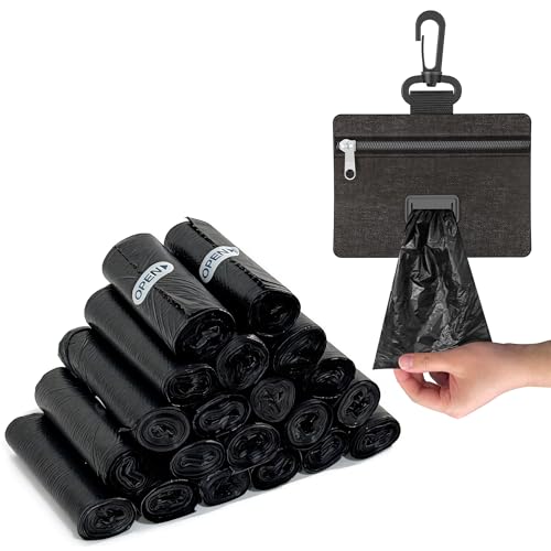 Image of Charmount 200 Count Dog Poop Bags Rolls with Zippered Pouch Dispenser Holder, Extra Thick Leak-Proof Unscented Waste Bags, Coreless Easy Load for Small to Large Dogs