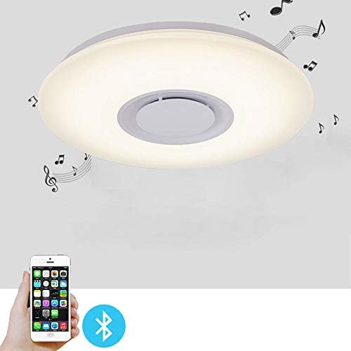 Led Music Ceiling Light, 24W Color-Changing Kids Bedroom Bluetooth Lamp Ceiling Fixtures Flush Mount & Speaker (All Colors)
