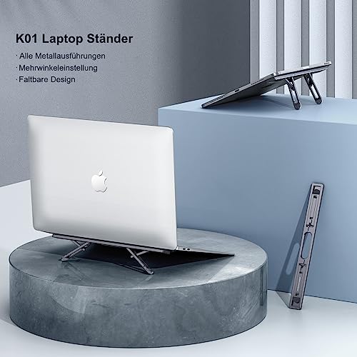 nediea Foldable Laptop Stand, Laptop Stand, Height Adjustable, Laptop Tilt Stand - Image 2