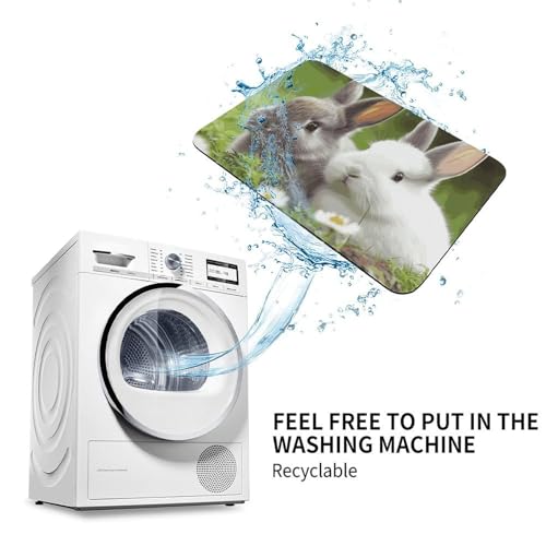 Tapis absorbant l'eau antidérapant 60x40 motif lapin - 8