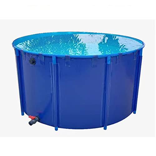 Genérico Estanque de Peces Elevado para niños, Piscina de Lona de PVC de 1,5 x 0,8 m con Estructura de Acero, Ideal para koi y Peces Dorados, Color Azul, Capacidad de 1400 l.