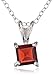 Sterling Silver 6mm Square-Cut Gemstone Pendant Necklace, 18