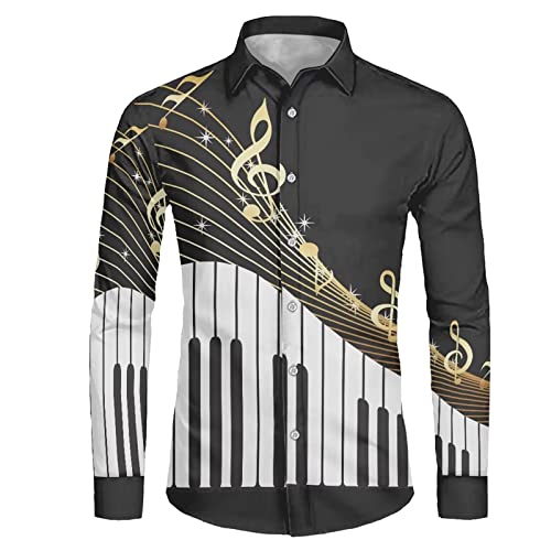 Suhoaziia Camicia da uomo a maniche lunghe, vestibilità regolare, casual, con bottoni per uomini e adolescenti, taglia XS-6XL, L