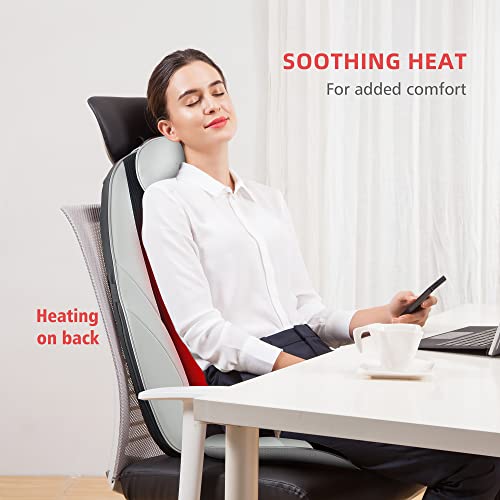 Snailax Shiatsu Massage Cushion With Heat Massage Chair Pad Kneading Back Massager For Home Office Seat Use (White) #TOP3