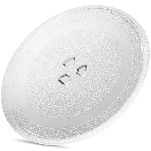 Plato giratorio de 245 mm de diámetro para microondas, plato giratorio de cristal, plato giratorio para microondas con 3 puntos