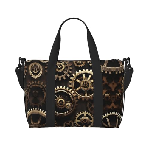 Cool Steampunk Gears Personal Item Travel Bags for Women - Durable Travel Duffel Bags, Gym Bags for Overnight Trips