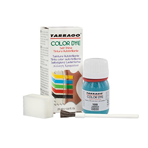 Tarrago | Self Shine Color Dye 25 ml | Tintura Autobrillante para Zapatos y Accesorios | Cubre Rozaduras y Desgastes del Calzado | Turquesa (105)