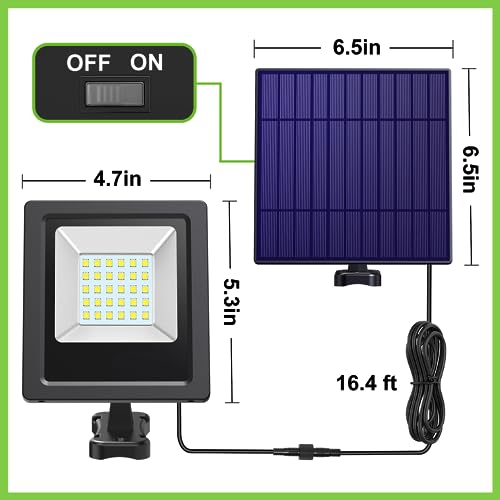 Lightonight Solar Lights Outdoor, Solar Powered Flood Lights Weatherproof, Dusk to Dawn Led Solar Security Wall Lights with 16.4Ft Cable for Outside Garden, Garage, Landscape 2 Pack thumbnail 7