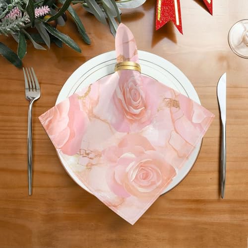 Servilletas de tela reutilizables Rose Gold set de 6 20x20 in miniatura 2