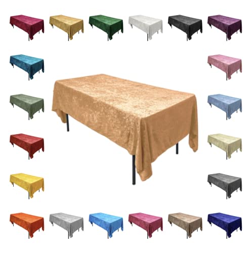 Nappe velours prune pour masquer les imperfections de votre table rectangulaire usée - 4