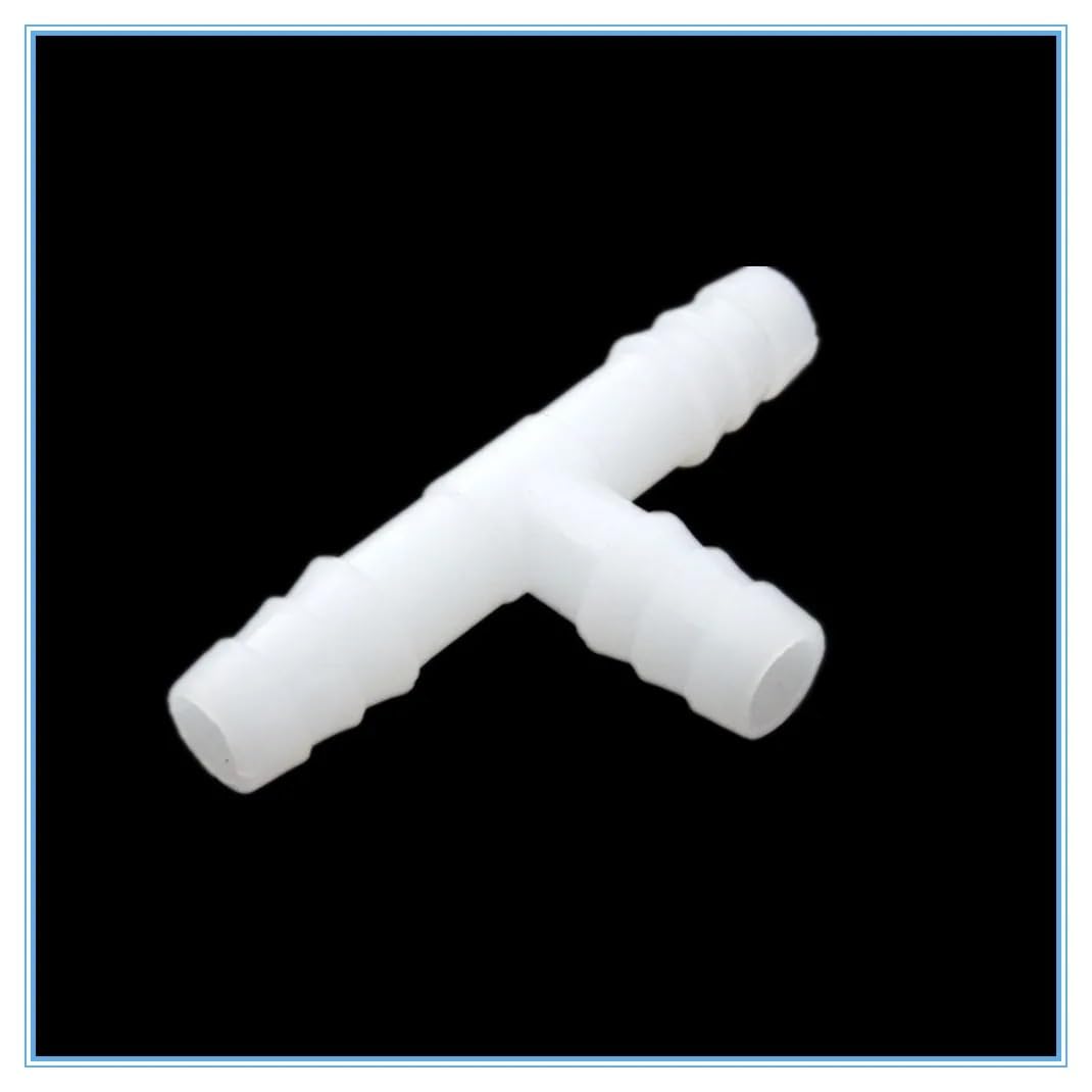 Lot de 10 raccords de tuyau cannelés en plastique 3 mm, 4 mm, 8 mm, 10 mm, 13,5 mm, raccords de tuyau en forme de T (filetage : n° 2