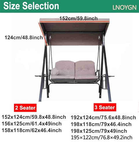 Auvent pour balancelle imperméable et résistant en polyester 600D pour terrasse - 6