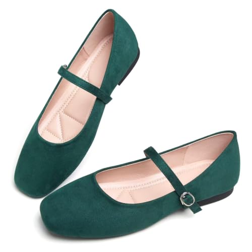 Image of TN TANGNEST Leather Flats for Women Retro Mary Jane Flats