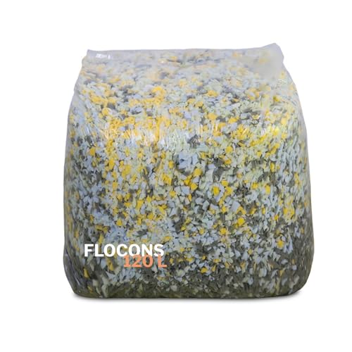 Olympe Literie Flocons de Mousse Haute Densité 120L – Garnissage & Rembourrage pour Coussins, Poufs, Canapés, Peluches – Fibre Confortable et Résistante