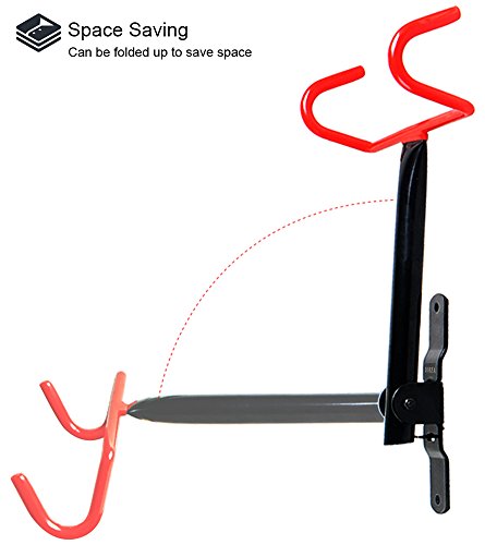 image for DIRZA Bike Wall Mount Bike Hanger Foldable Bicycle Storage Horizontal 