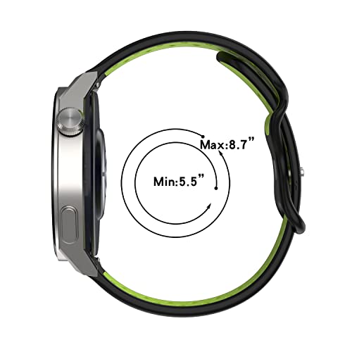 Huwokxix 22mm Watch Strap compatible with Fossil Gen 5 Carlyle,Adjustable Silicone Sports Wristband Replacement Band for Garmin Vivoactive 4 - Image 4