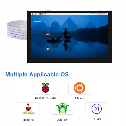Image of OSOYOO 5 inch Touch Screen RPi5 Monitor DSI IPS LCD 800x480 Display for Raspberry Pi 5 4B 3B+ 3A+ 3B 2B - Wide Viewing Angle, Capacitive Touchscreen, No Need Driver
