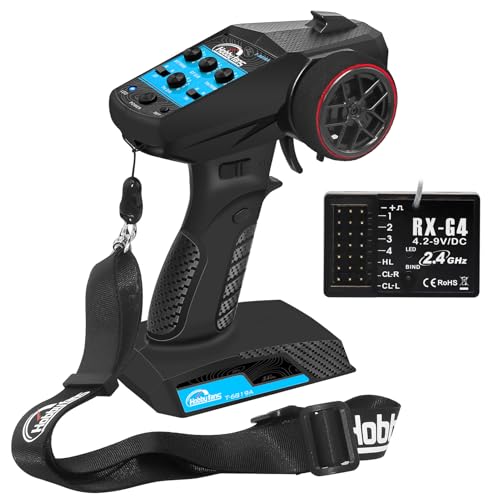 Hobby Fans RC Radio System 4CH 2.4G RC Transmitter with Receiver and Lanyard Anti-Jamming Remote...