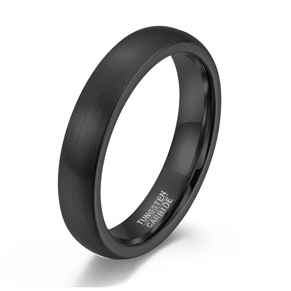 Basic 4mm/6mm/8mm Silver/Black/Gold Tungsten Carbide Ring Wedding Band for Men Women Matte Finish Comfort Fit Size 5.5-12