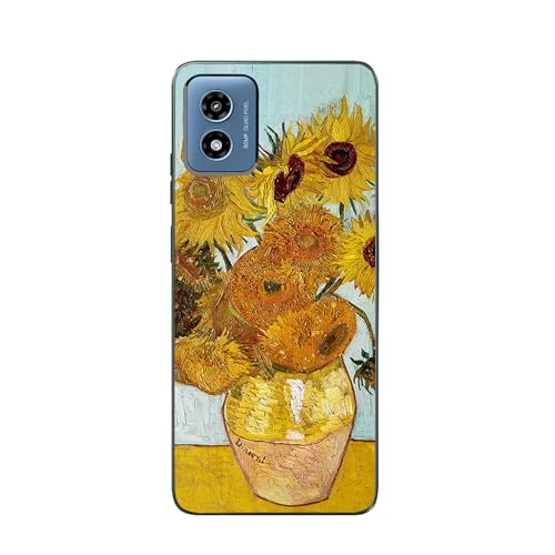 Coque Moto G Play 2024 antichoc en silicone souple avec motif Tournesols Van Gogh