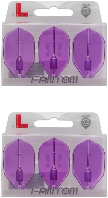 Lstyle Dart Flights - L3 EZ Fantom Shape - Purple | 2 Sets of 3 | for Soft & Steel Tip Darts