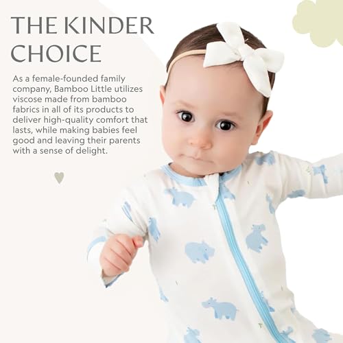Image of Bamboo Little Soft Baby Footie Pajamas, Baby Clothes, Newborn Sleepers, 95% Viscose and 5% Spandex, 0-24 Months