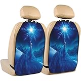 アナと雪の女王 (1) キックガード 車 2点セット シートバックポケット 車用収納ポケット 後部座席 保護シート バック マット カー用品 汚れ防止 蹴り防止 取り付け簡単 多機能 防水 汎用 人気 プレゼント