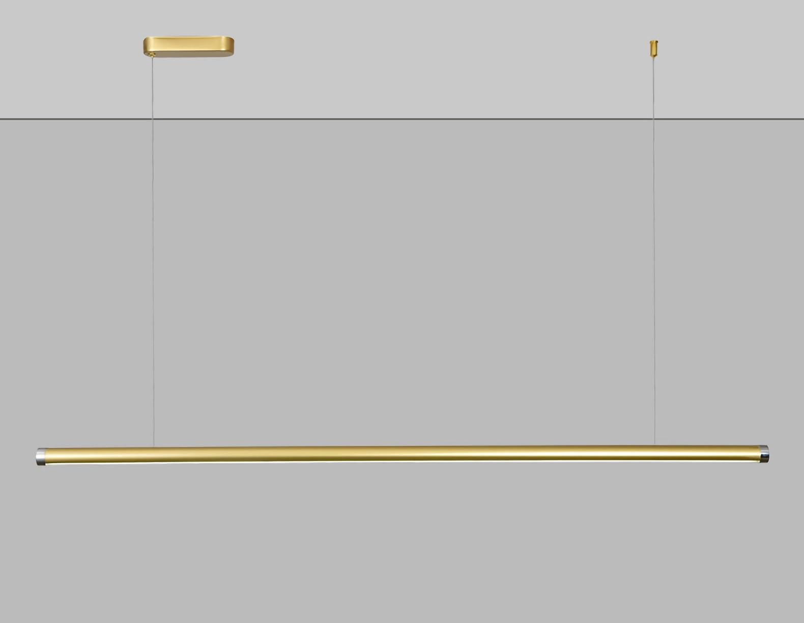 Lampadario a Sospensione dimmerabile con Telecomando, Moderna Lampada a Sospensione Regolabile in Altezza per Sala da Pranzo, Cucina, Ufficio e Bar, Oro 150 cm