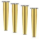 VIEUE Möbelfüße, Möbelbeine, konisch zulaufende Sofabeine, Ersatz-Möbelfüße, for Sofa, Tisch, Stuhl, Teekabine, mit Fußmatte, höhenverstellbar, (1 (Color : Gold, Size : 20cm)