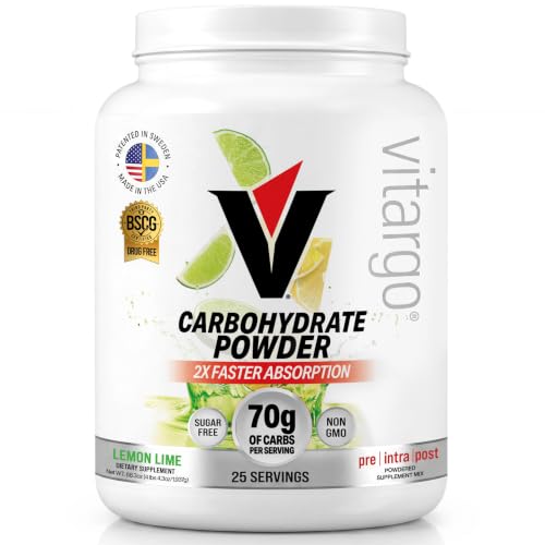 Vitargo Carbohydrate Powder | Feed Muscle Glycogen 2X Faster | 4.4 LB Lemon & Lime Pre Workout & Post Workout Recovery Powder | Carb Supplement for Recovery, Endurance, Gain Muscle Mass