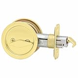 Kwikset 335 Round Bed/Bath Pocket Door Lock in Polished Brass