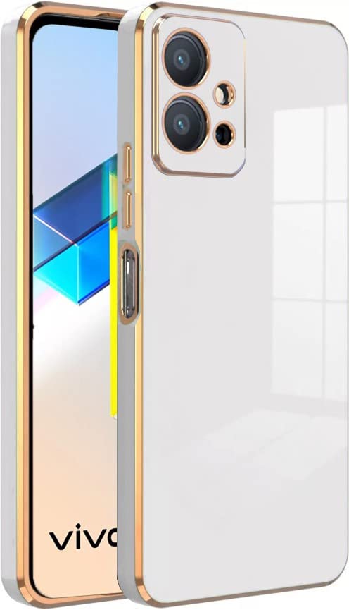 KARWAN®️ Luxury 6D Chrome Back Cover Case Compatible for Vivo Y75 5G |Slim Shockproof Soft TPU | Raised Lips Protection | Camera Protection | Stylish Back Case and Cover | -White (B0BGF3BR1X) Amazon Price History, Amazon Price Tracker