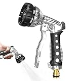 Gartenbrause, Metall Hochdruck Garten Handbrause, 7 Funktionen Einstellbarer Wasserdurchfluss...