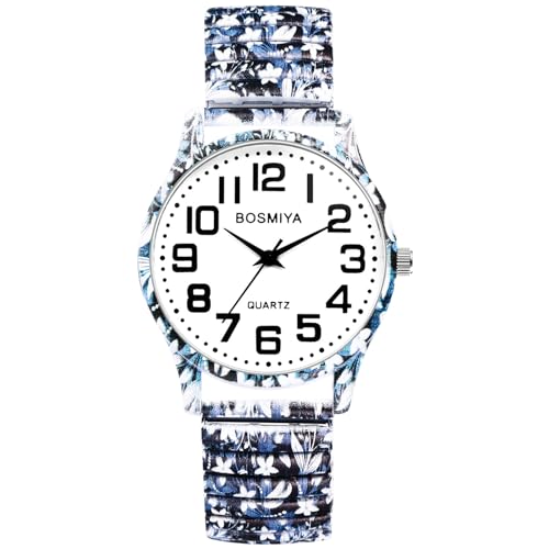 OIDEA Reloj Elástico Boho Mujer: Relojes Redondo de Cuarzo Analógico para Señora Escala Números Arábigos Grandes Claros y Fáciles de Leer Correa de Aleación - para Ocio Negocios Regalos
