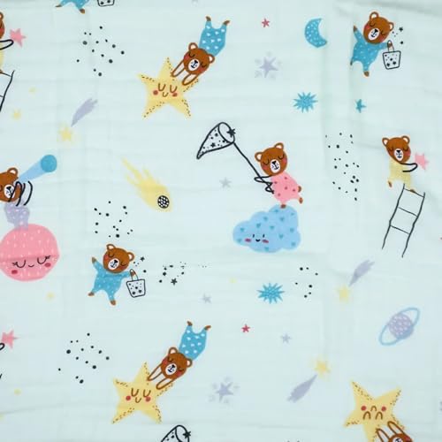 Image of SMILE BABY 100% Organic Cotton 6-Layer Muslin Baby Blanket (100x110 cm) is Super Soft, Breathable, and Gentle on Baby's Skin. Perfect for Comfort, Warmth, and Everyday use. Includes 1 Blanket