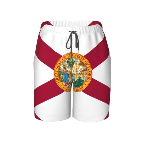 Flag of Florida Youth Beach Pants, Soft and Breathable, with Drawstring Waist, Suitable for Sports and Leisure.