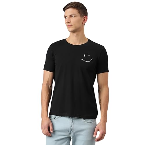 Image of Thomas Scott Men's | Solid | Half Sleeve | Slim Fit | 100% Cotton | Round Neck | Casual Tshirt
