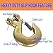 Yision 2PCS 3/8 Inch Clevis Slip Hook with Safety Latch, G70 Forged Steel for Trailer, Heavy Duty Chain Hooks Deck Hauler Receiver Hitches Trailer,18,000lbs Capacity, Gold