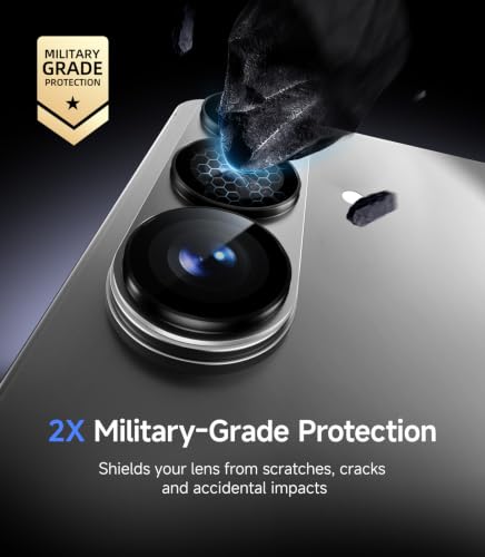 HelloDeere for Samsung Galaxy S26/S26 Plus Camera Lens Protector, 9H+ Hardness Tempered Glass with AR Anti-Reflective Military Grade Shockproof Scratch Resistant HD Clear Case Friendly, Silver, 2 Pack — view 3