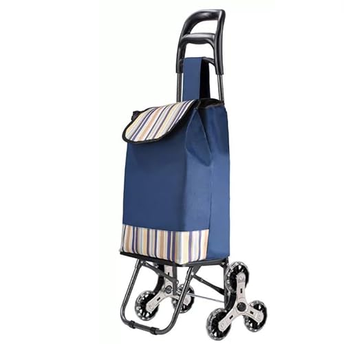 Carrello della spesa pieghevole con capacità di 34 litri, carrello per scale a 6 ruote, per fare shopping al supermercato e facile trasporto