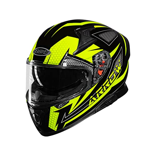 OZONE MOTO Arrow Casco de Moto Amplio ángulo de visión 2 tamaños EPS Numerosos Canales de ventilación Visera Parasol Visera antiniebla Cover